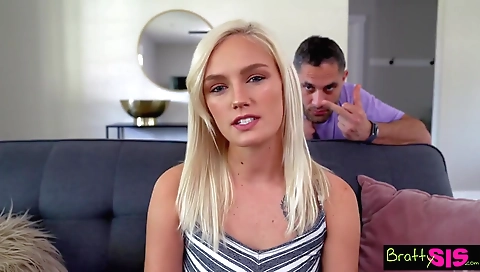 Sexy blonde fucked by a huge dildo