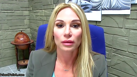 Sexy young blonde model shows off her black pussy