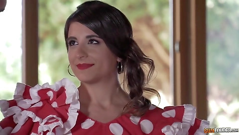 Hot girl with sexy body fucks in a begs