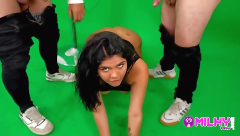 Sexy chick gets fucked by a huge cock