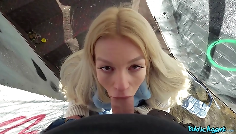 Sexy blonde fucked by a friend's huge cock